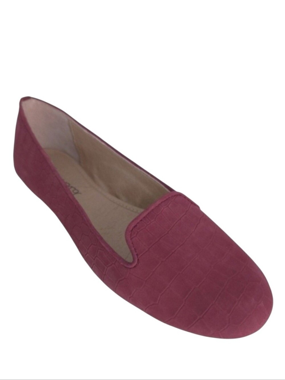 Splendid Burgundy Vegan Suede Alligator Embossed Flats- Size 8
